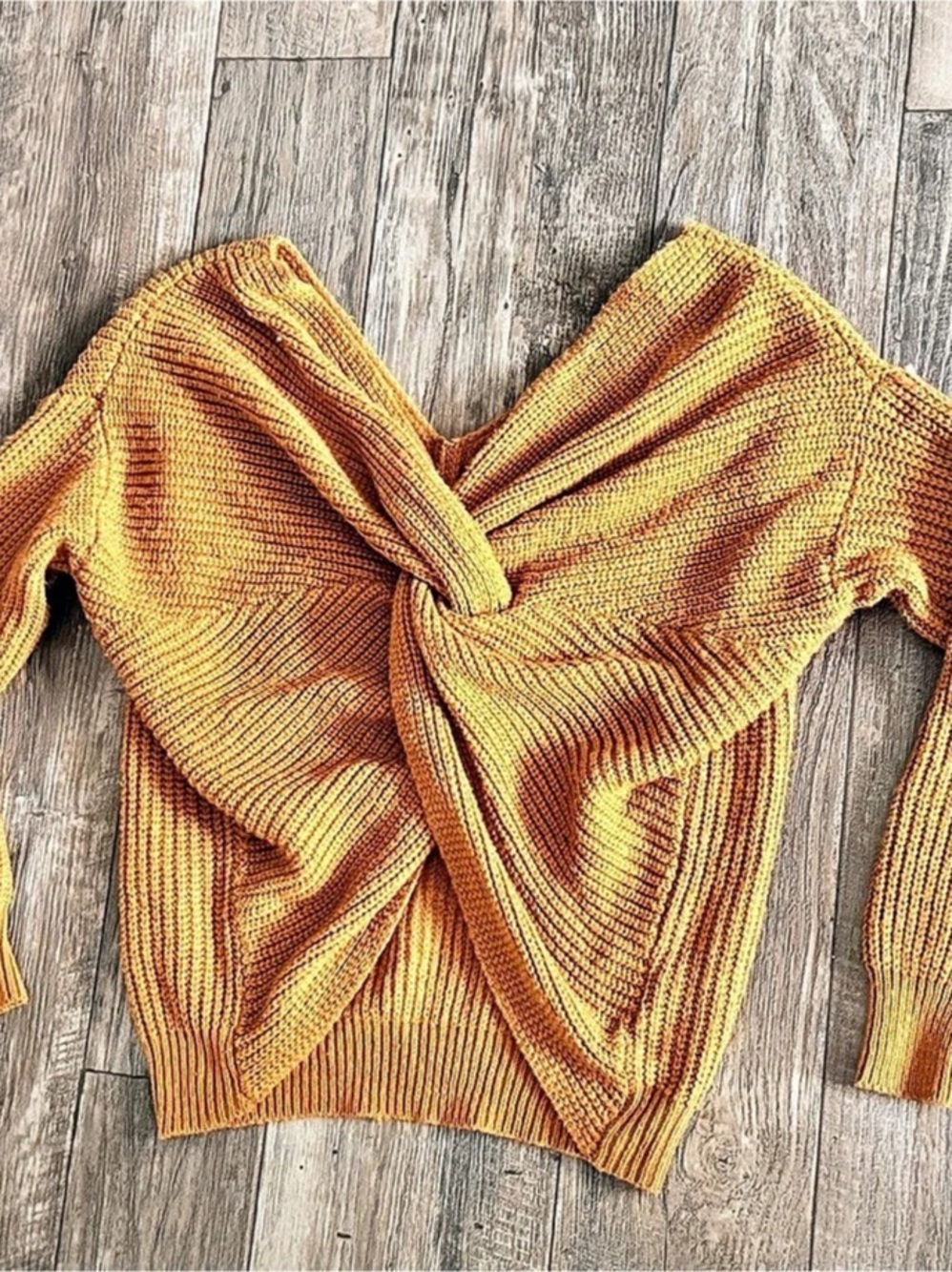 Orange Twist-Front Sweater Like New